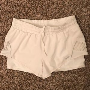 White active shorts built in shorts under.